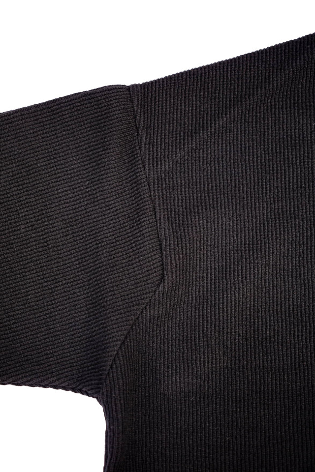 Django Atour da wool quartergauge longsleeve / shabby black