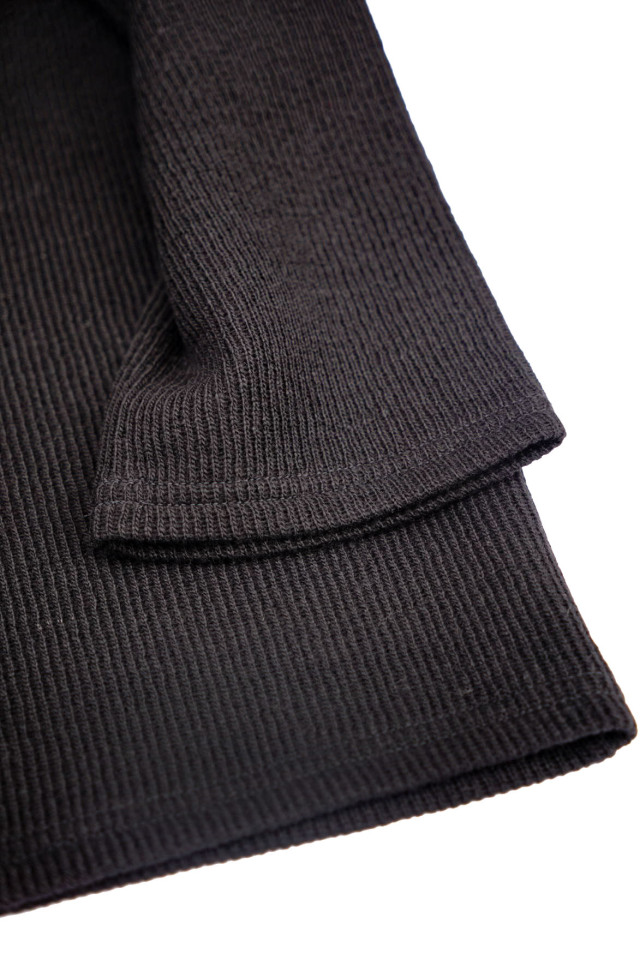 Django Atour da wool quartergauge longsleeve / shabby black