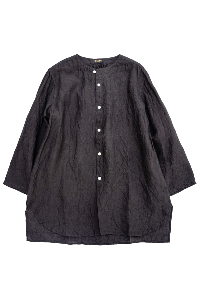Django Atour classic german cuffless shirt feat. Suga Dairo / black（水）