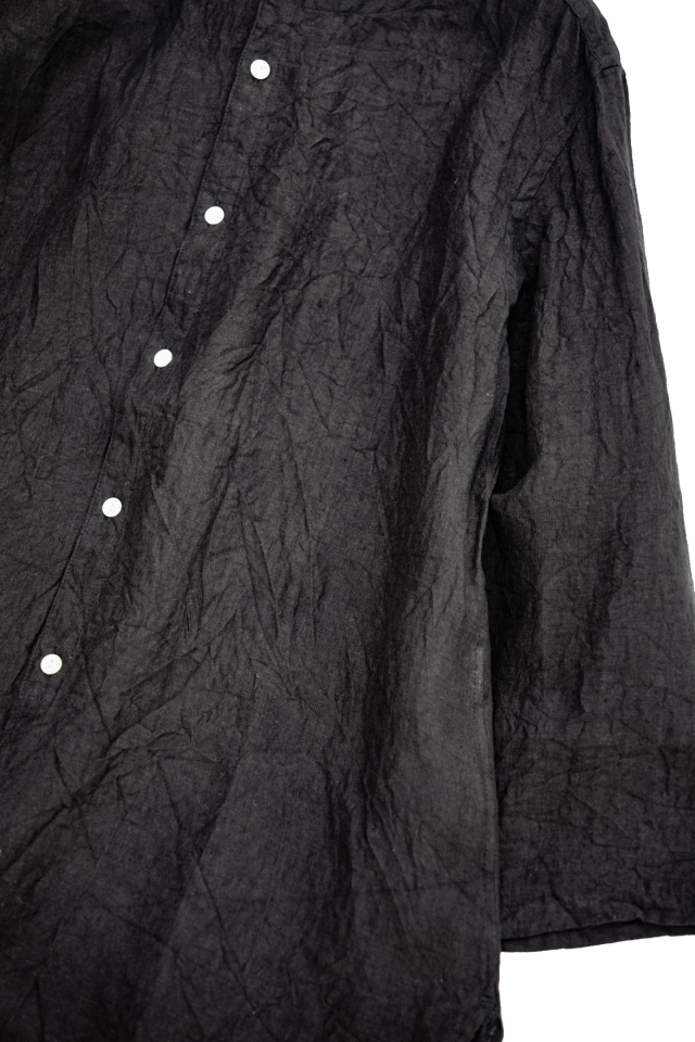 Django Atour classic german cuffless shirt feat. Suga Dairo / black（水）