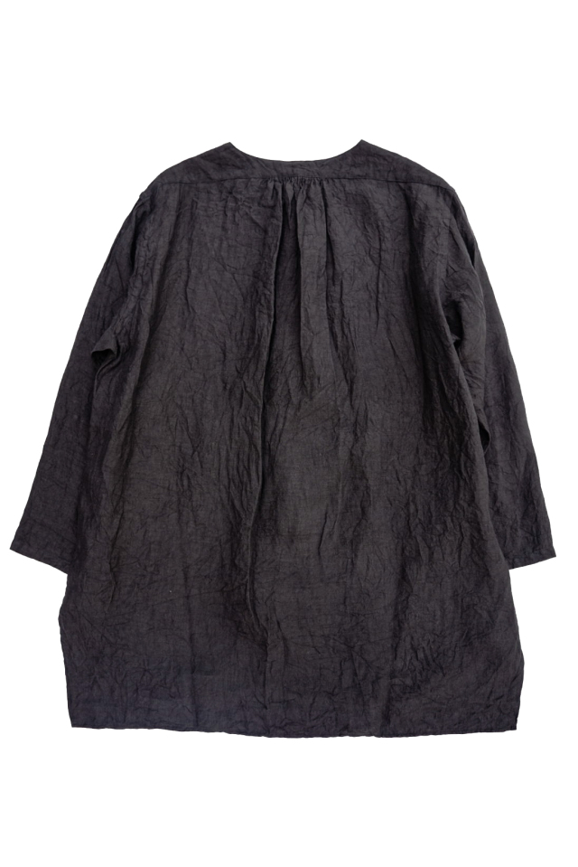 Django Atour classic german cuffless shirt feat. Suga Dairo / black（水）