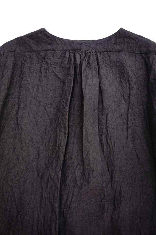 Django Atour classic german cuffless shirt feat. Suga Dairo / black（水）