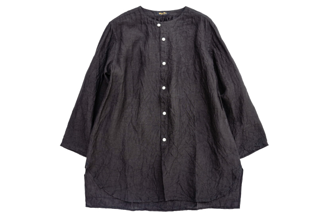 Django Atour classic german cuffless shirt feat. Suga Dairo / black(水)