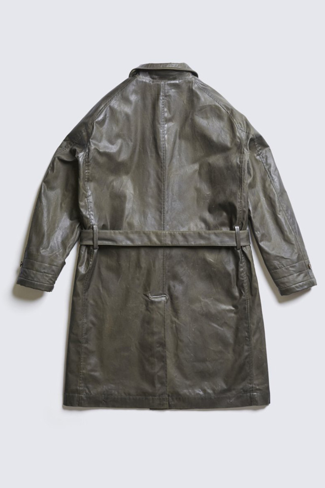 ADDICT CLOTHES JAPAN ACVM WAXED COTTON SINGLE DISPATCH COAT K.GREEN