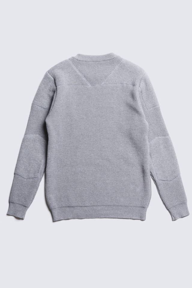 ADDICT CLOTHES JAPAN ACVM PADDED WAFFLE COTTON KNIT L.GREY