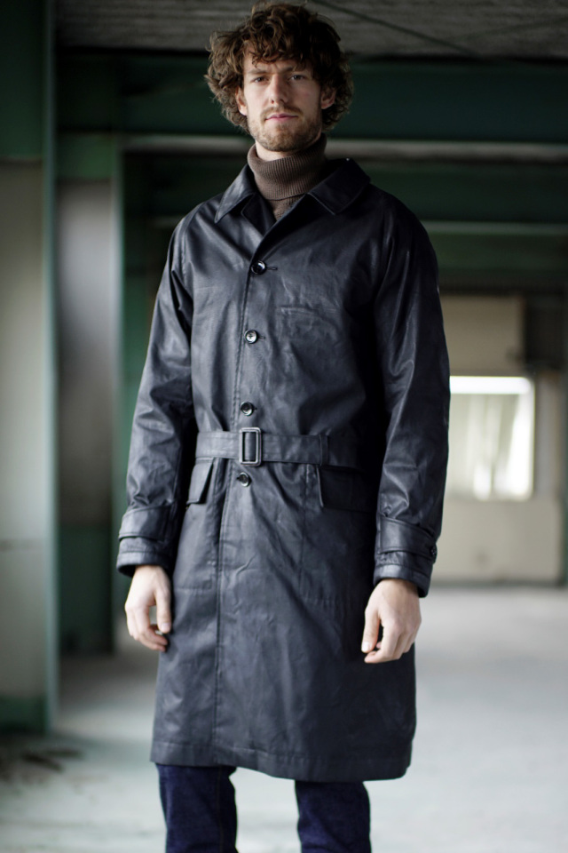 ADDICT CLOTHES JAPAN ACVM WAXED COTTON SINGLE DISPATCH COAT BLACK