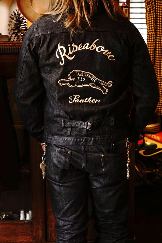 black leather greaser jacket