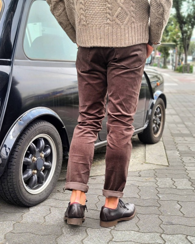 GANGSTERVILLE THUG - SKINNY STRETCH PANTS BROWN