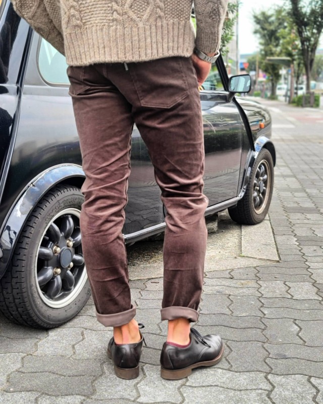 GANGSTERVILLE THUG - SKINNY STRETCH PANTS BROWN