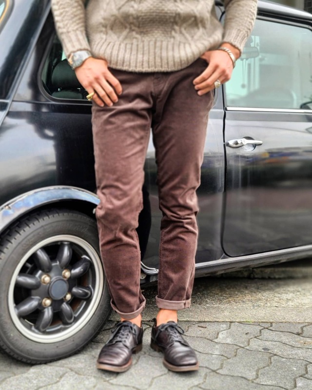 GANGSTERVILLE THUG - SKINNY STRETCH PANTS BROWN