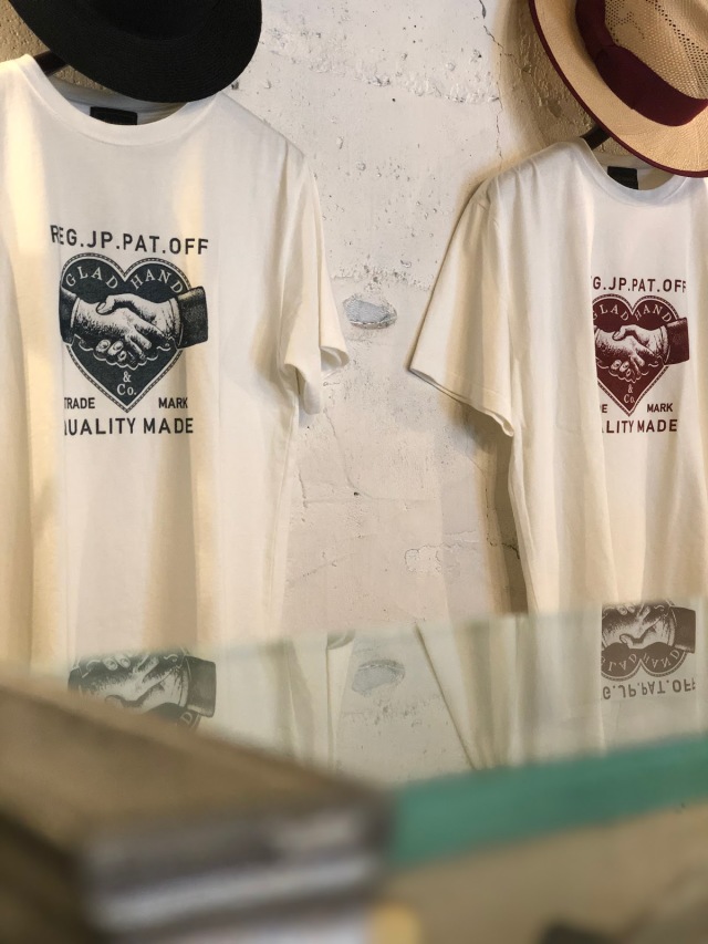 BY GLAD HAND HEARTLAND - S/S T-SHIRTS WHITE×NAVY