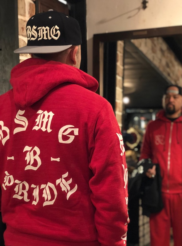 B.S.M.G. B LETTERS SWEAT - PARKA RED