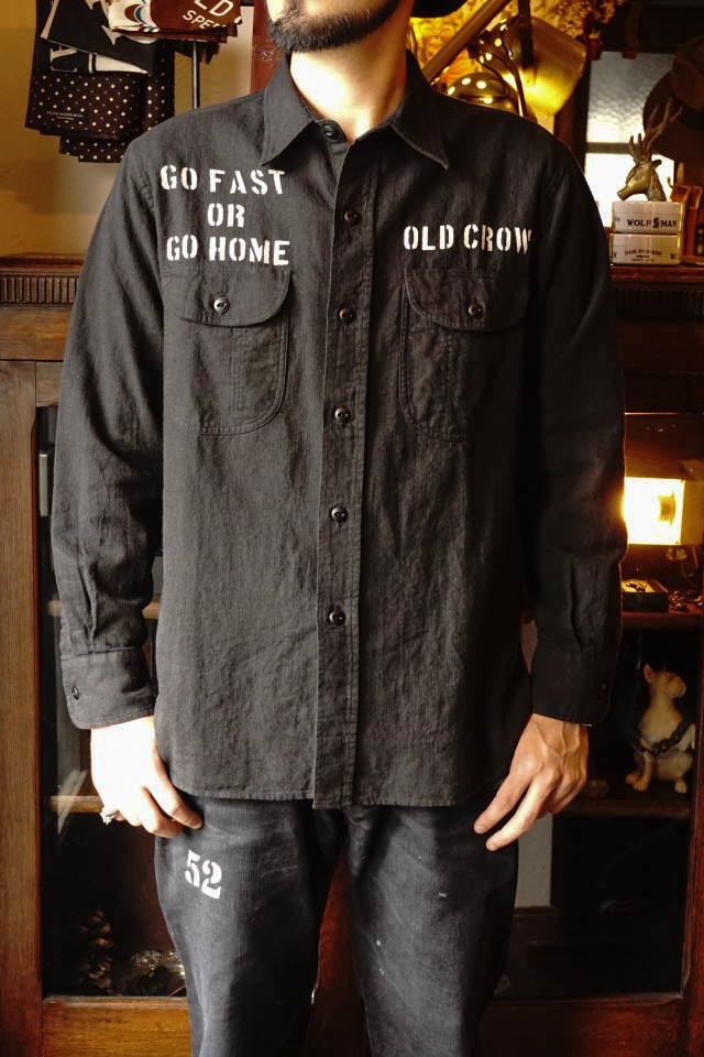 OLD CROW RODDER WORKER - L/S SHIRTS BLACK