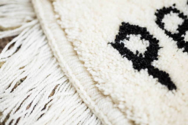 PEANUTS & Co.×Scum boy tattoo ORIFINAL HANDMADE RUG GRIM REPER