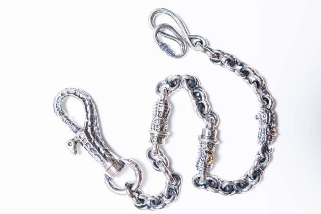 PEANUTS & Co. 3 PEANUTS WALLET CHAIN silver x k10