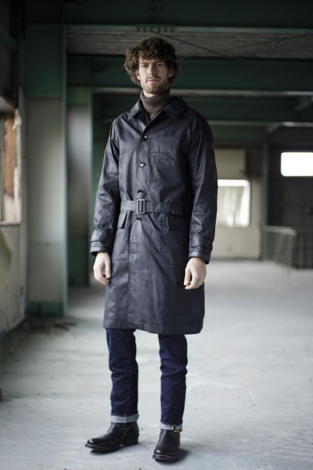 ADDICT CLOTHES JAPAN ACVM WAXED COTTON SINGLE DISPATCH COAT BLACK