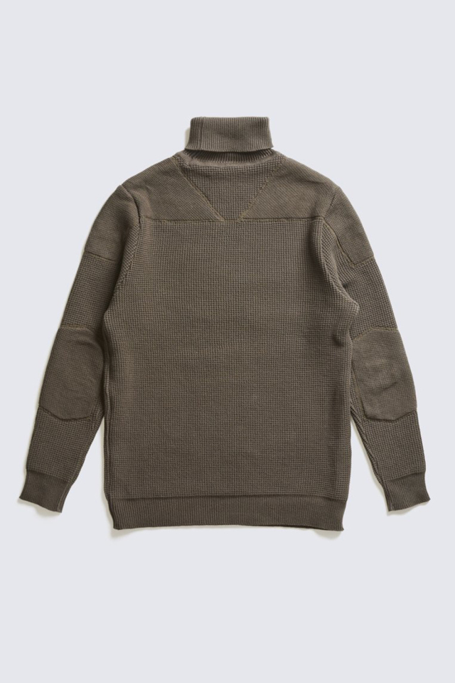 ADDICT CLOTHES JAPAN ACVM PADDED WAFFLE COTTON TURTLE KNIT ARMY GREEN
