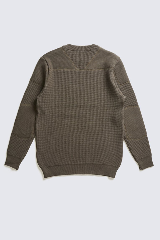 ADDICT CLOTHES JAPAN ACVM PADDED WAFFLE COTTON KNIT ARMY GREEN