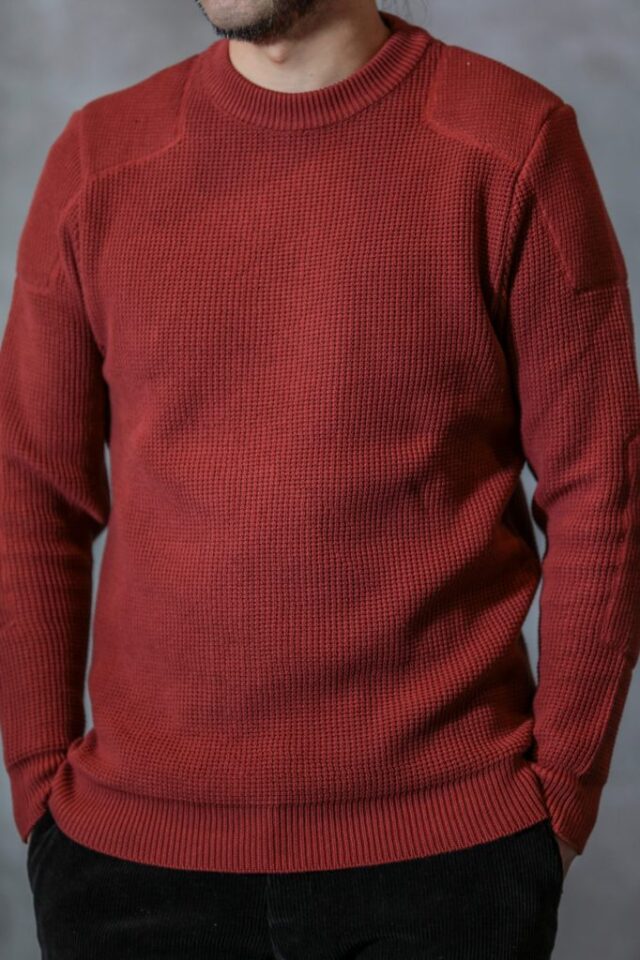 ADDICT CLOTHES JAPAN ACVM PADDED WAFFLE COTTON KNIT FADE RED