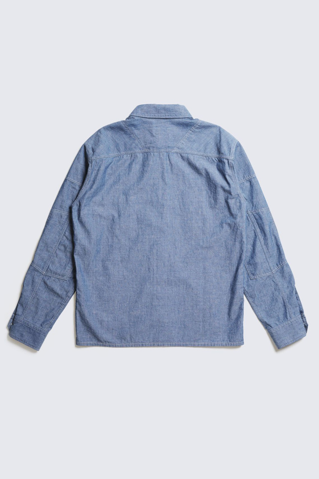 ADDICT CLOTHES JAPAN ACV-SH01 PADDED CHAMBRAY SHIRT BLUE