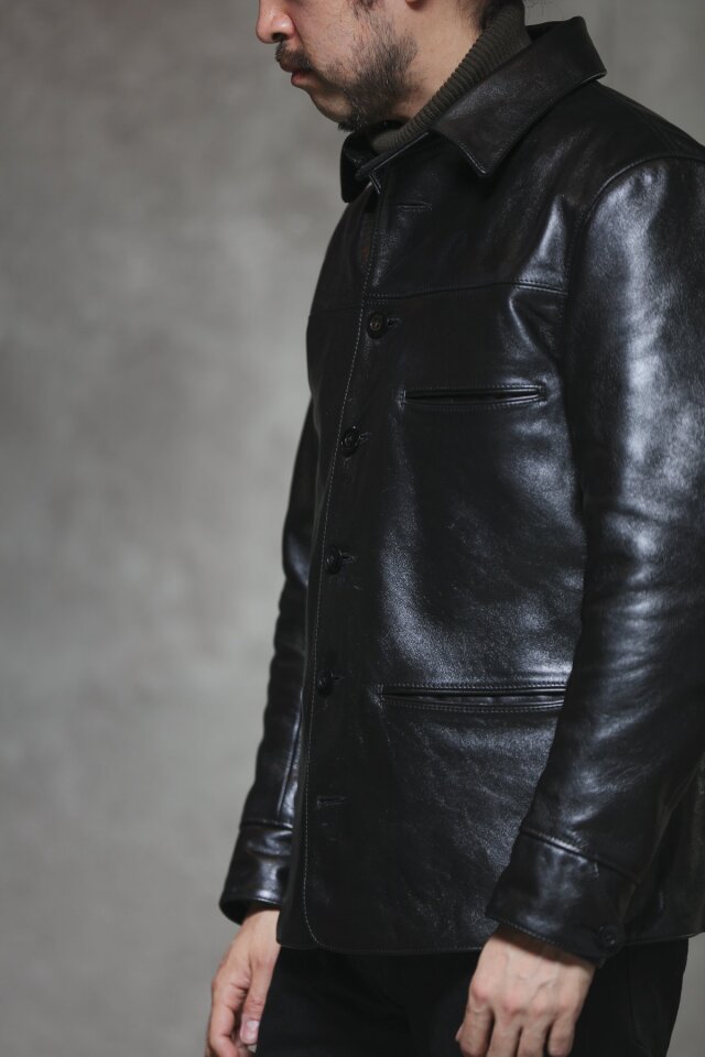 ADDICT CLOTHES JAPAN ACVM ACV-LJK02 HORSEHIDE CAR COAT BLACK