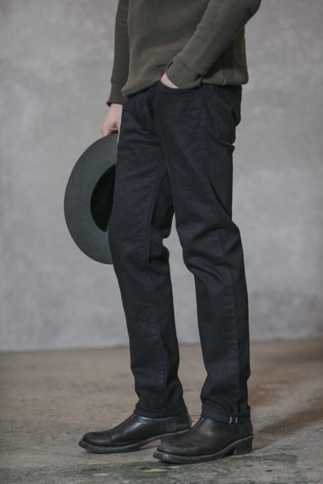 ADDICT CLOTHES JAPAN ACVM ACV-P02 TIGHT TAPERED STRETCH DENIM BLACK
