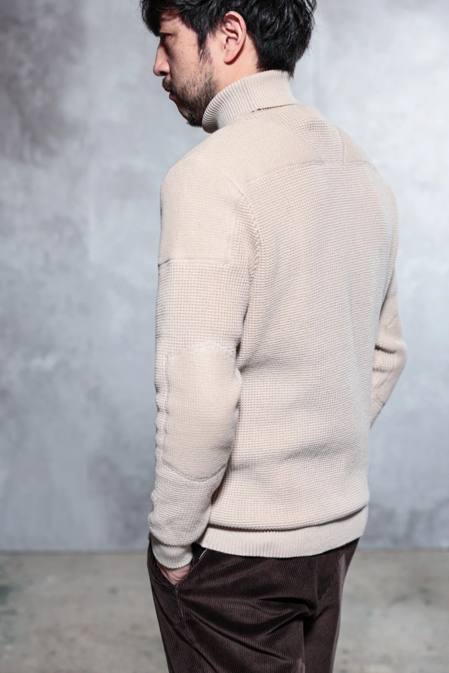 ADDICT CLOTHES JAPAN ACVM PADDED WAFFLE COTTON TURTLE KNIT SMOKE_BEIGE
