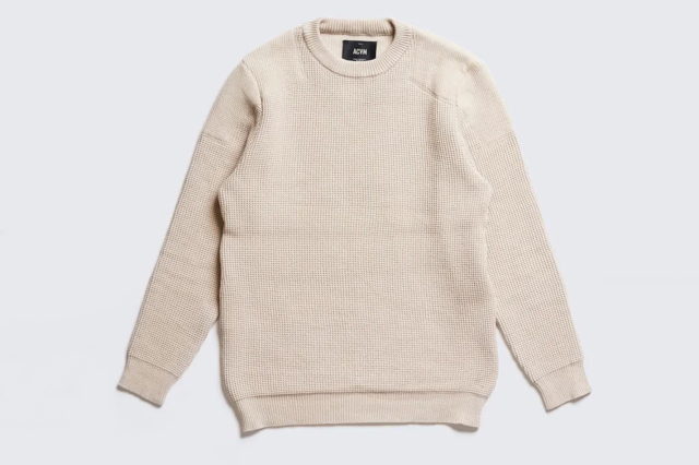 ADDICT CLOTHES JAPAN ACVM PADDED WAFFLE COTTON KNIT SMOKE_BEIGE