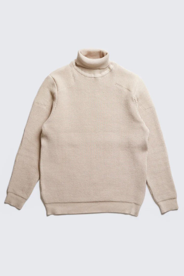 ADDICT CLOTHES JAPAN ACVM PADDED WAFFLE COTTON TURTLE KNIT SMOKE_BEIGE