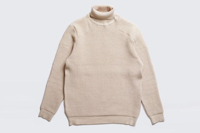 ADDICT CLOTHES JAPAN ACVM PADDED WAFFLE COTTON TURTLE KNIT SMOKE_BEIGE