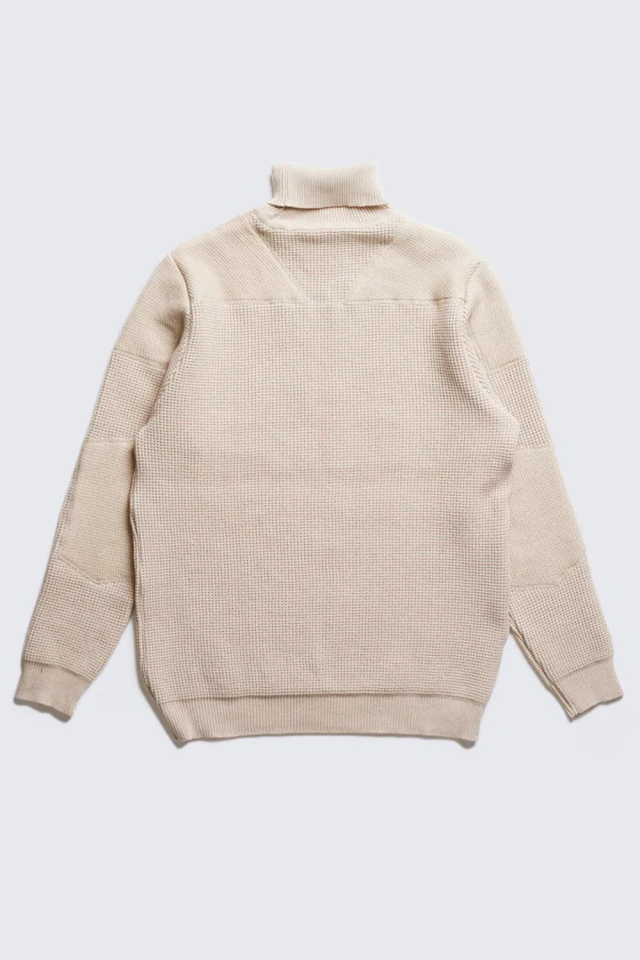 ADDICT CLOTHES JAPAN ACVM PADDED WAFFLE COTTON TURTLE KNIT SMOKE_BEIGE