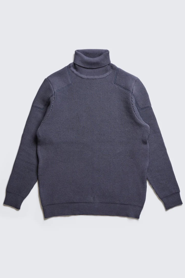 ADDICT CLOTHES JAPAN ACVM PADDED WAFFLE COTTON TURTLE KNIT DARK_GREY