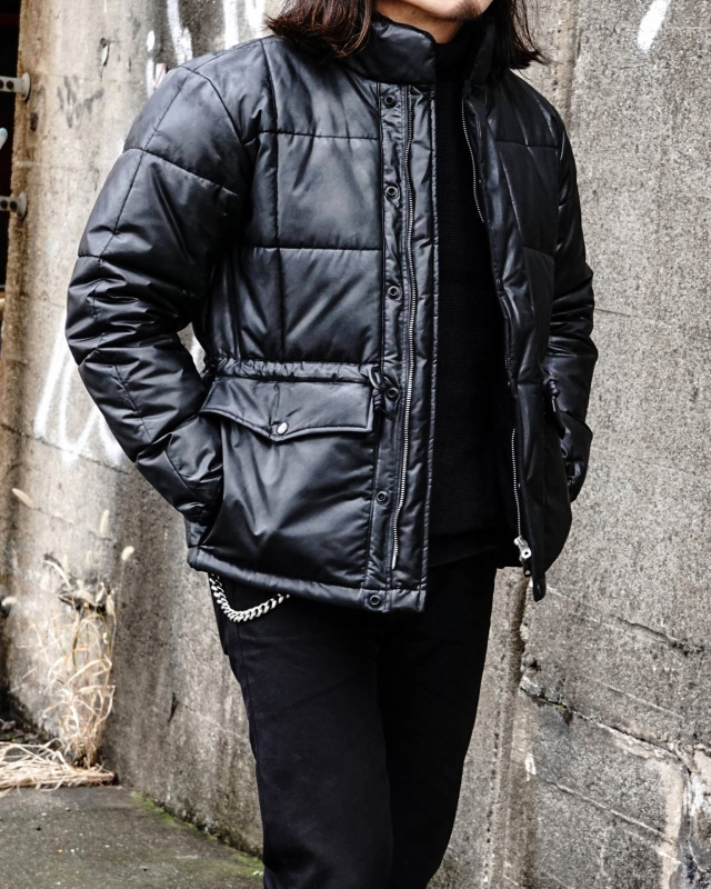 ADDICT CLOTHES JAPAN ACVM WAXED COTTON QUILTED JACKET BLACK
