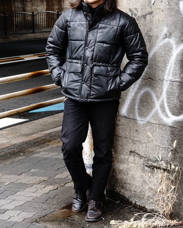 ADDICT CLOTHES JAPAN ACVM WAXED COTTON QUILTED JACKET BLACK