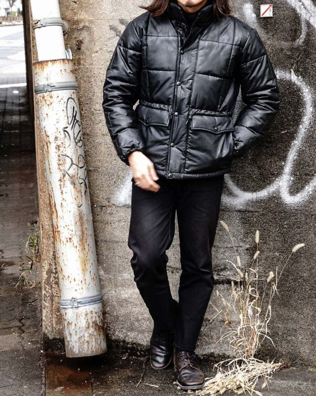 ADDICT CLOTHES JAPAN ACVM WAXED COTTON QUILTED JACKET BLACK