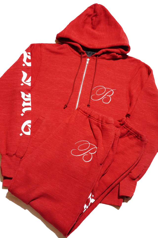 B.S.M.G. B LETTERS SWEAT - PARKA RED