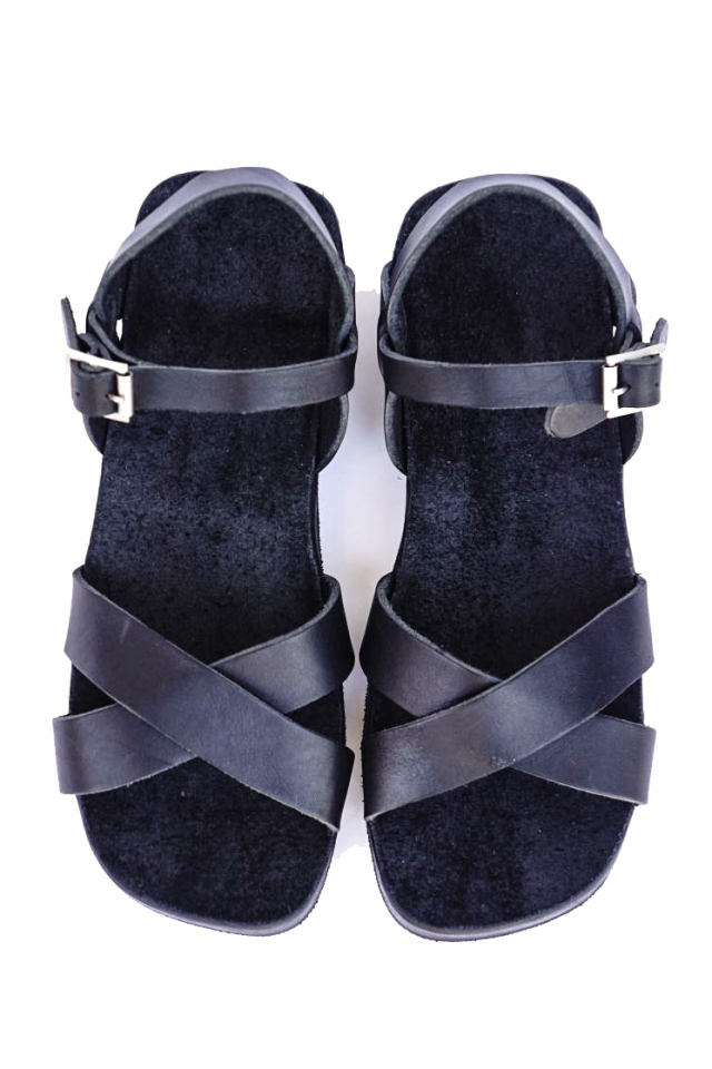 CLINCH Cross SANDAL Black Smooth