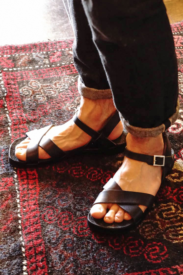 CLINCH Cross SANDAL Black Smooth