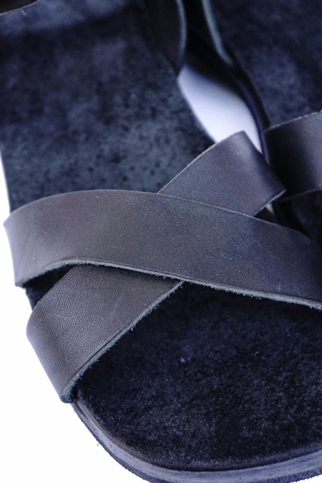 CLINCH Cross SANDAL Black Smooth