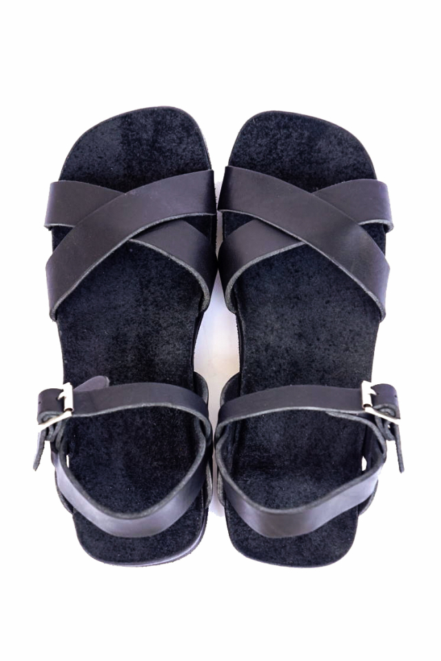 CLINCH Cross SANDAL Black Smooth