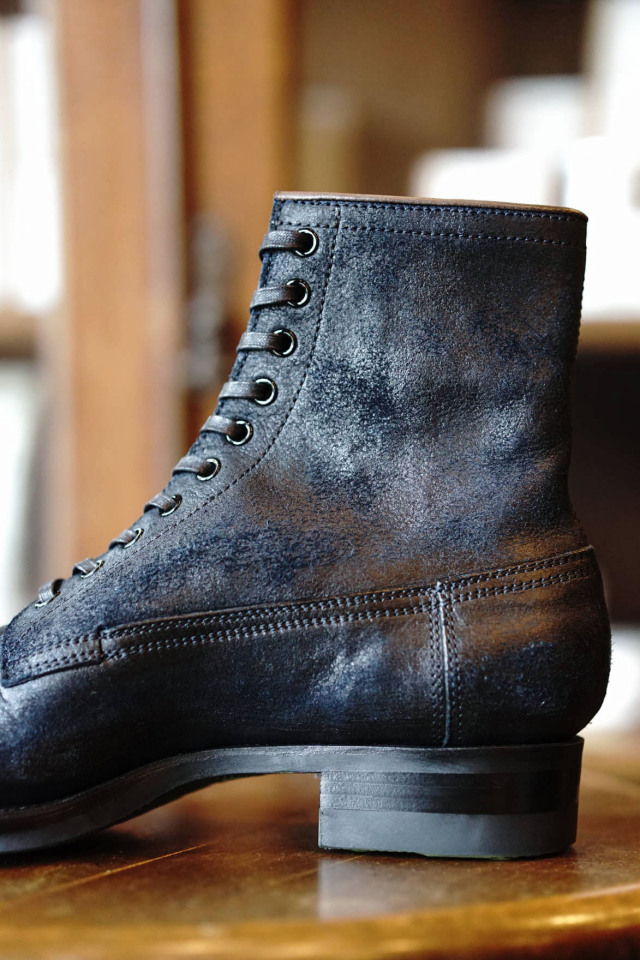 CLINCH Conrad Boots - Waxed Uneven Horse Suede - Navy