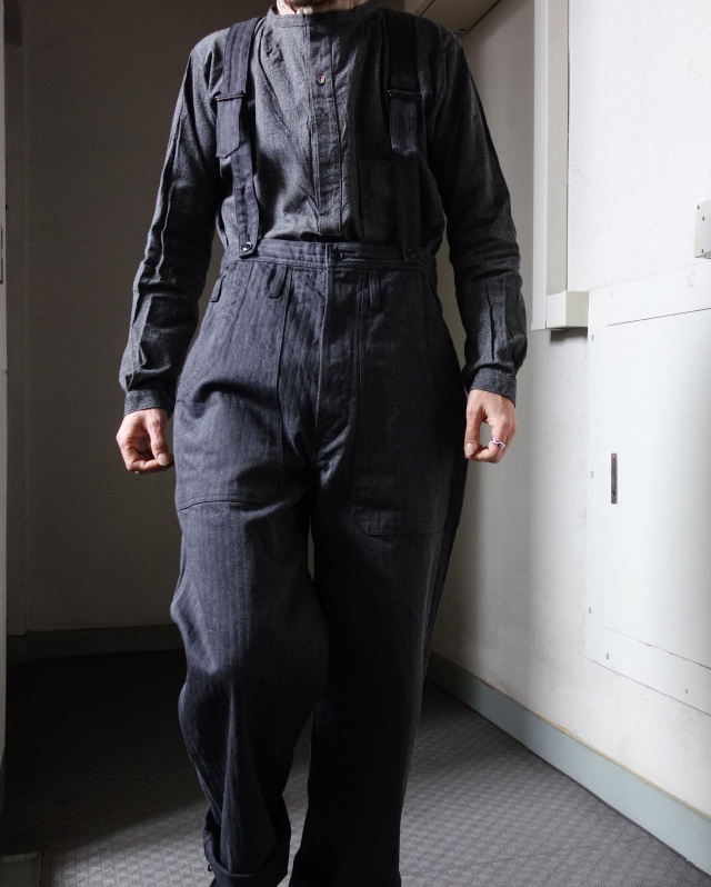 Django Atour classic germanwork overalls / grey herringbone