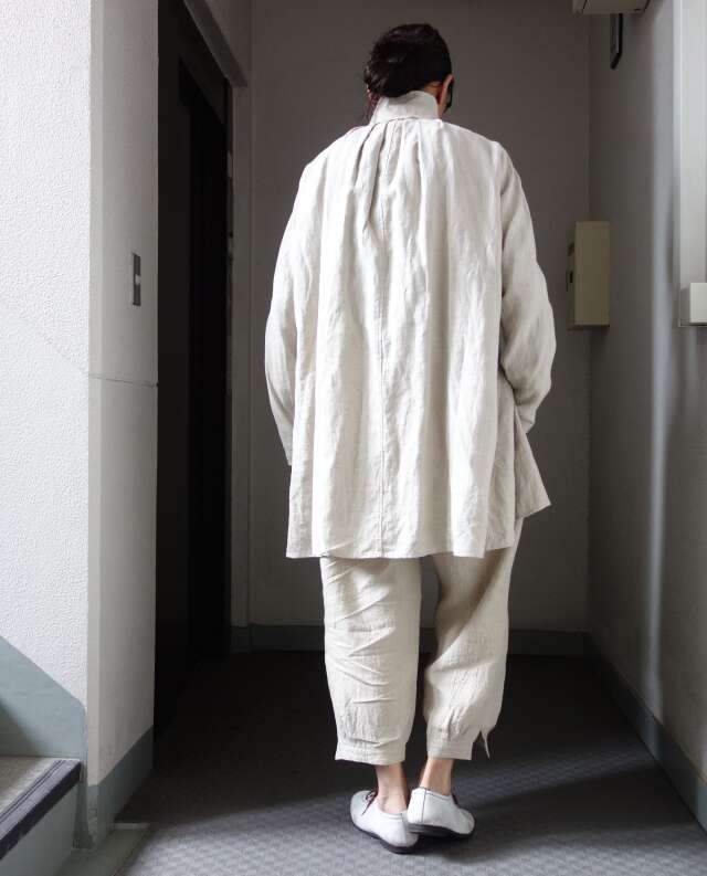 Django Atour classic farmers heavylinen coat / antique ecru