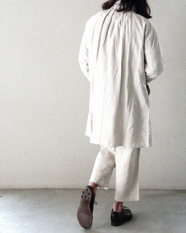 Django Atour classic farmers heavylinen coat / antique ecru