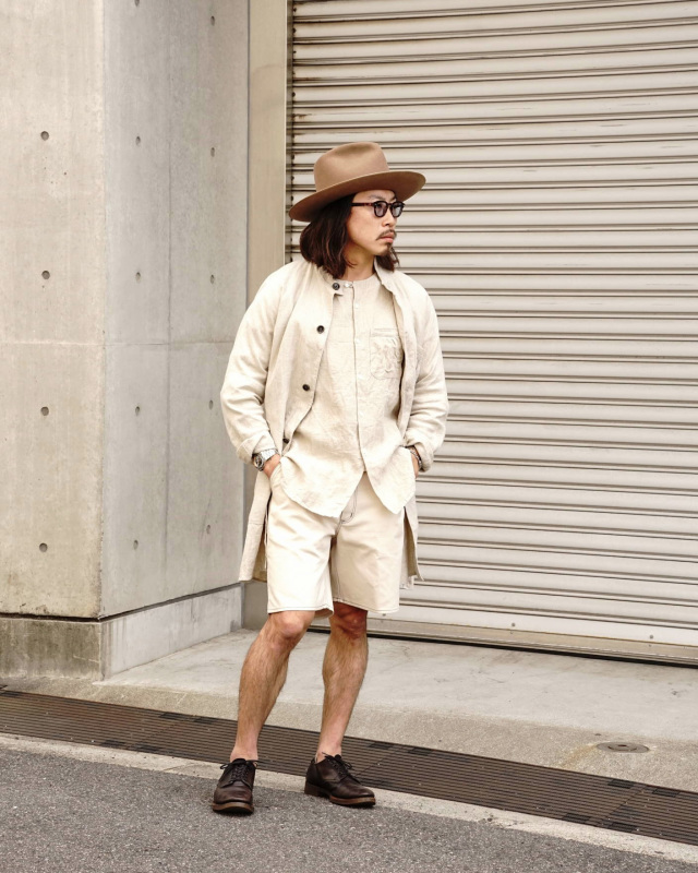 Django Atour classic germanwork heavylinen shirt / ecru