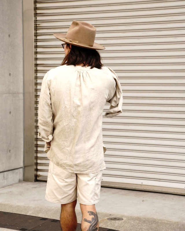 Django Atour classic germanwork heavylinen shirt / ecru