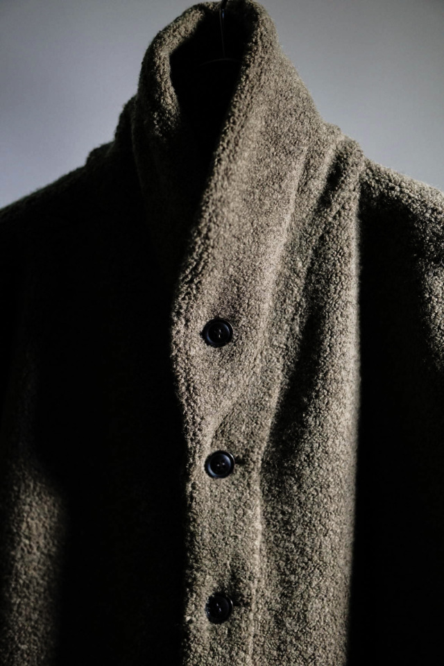 Django Atour classic farmers woolpile jacket / olive grey