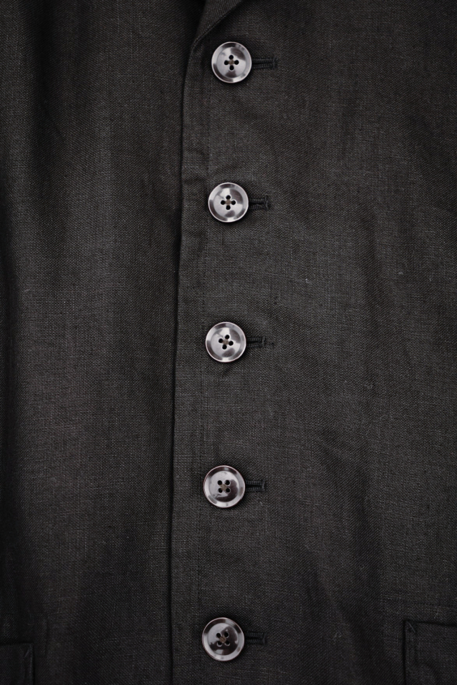 Django Atour classic artisanal heavylinen coat / black Django Atour classic artisanal heavylinen coat / black