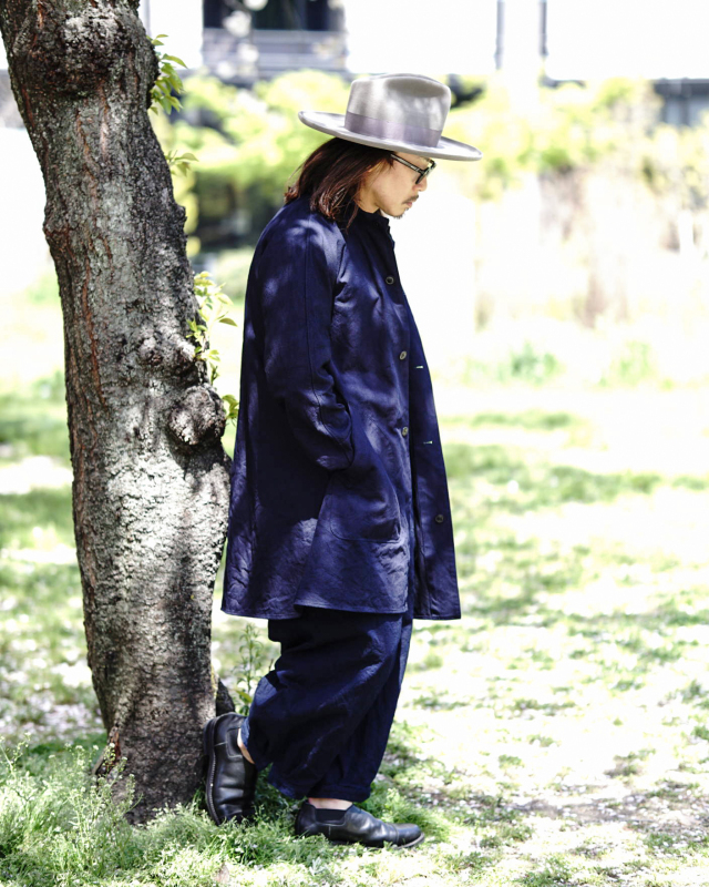 Django Atour french farmers indigo coat