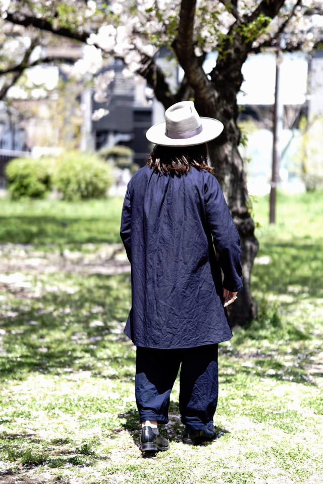 Django Atour french farmers indigo coat